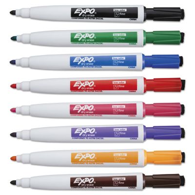 Image showing  Magnetic Dry Erase Markers, Fine Bullet Tip, Assorted, 8-Pack