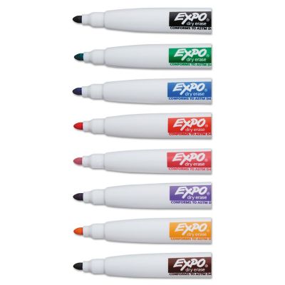 Image showing  Magnetic Dry Erase Markers, Fine Bullet Tip, Assorted, 8-Pack