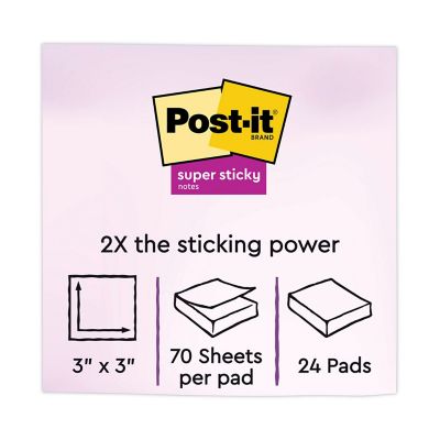 Image showing  Note Pads, 3 in. x 3 in., Miami Colors, 70 Sheets, 24-Pack