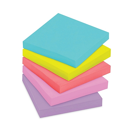 Post-it Super Sticky Notes, 3 x 3 Miami Collection, 70 Sheet Pads , 24  Pads / Pack