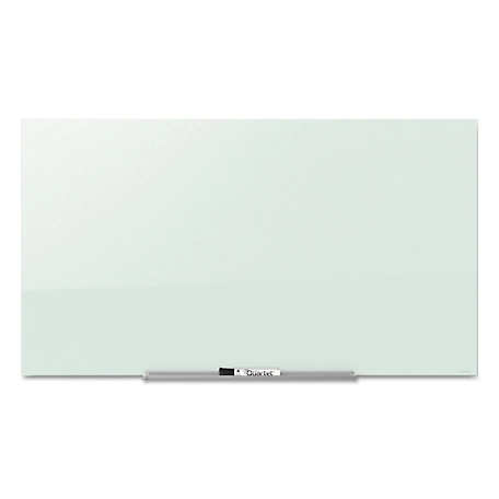 Quartet Invisamount Magnetic Glass Marker Board, Frameless, White Surface, 74 in. x 42 in.