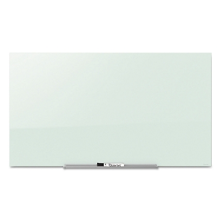 Quartet Invisamount Magnetic Glass Marker Board, Frameless, White Surface, 85 in. x 48 in.