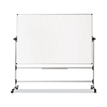 MasterVision Earth Silver Easy Clean Revolver Dry Erase Board, White, Steel Frame, 48 in. x 70 in.