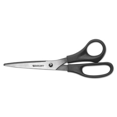 Westcott All-Purpose Stainless Steel Scissors, Black, 3-Pack