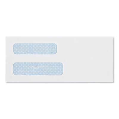 Quality Park Double Window Security-Tinted Check Envelopes, #8, Commercial Flap, Gummed Closure, White