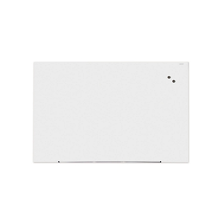 Universal Frameless Magnetic Glass Marker Board, 72 in. W x 48 in. H, White