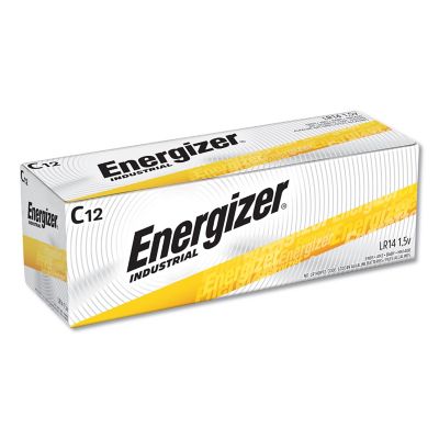 Energizer C Industrial Alkaline Batteries, 1.5V, 12-Pack