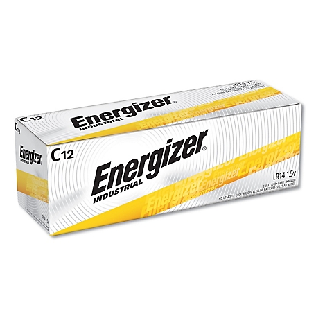 Energizer C Industrial Alkaline Batteries, 1.5V, 12-Pack