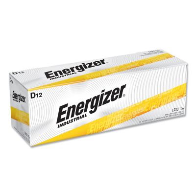 Energizer D Industrial Alkaline Batteries, 1.5V, 12-Pack