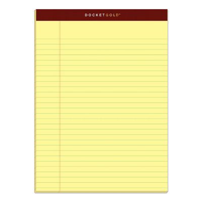 Tops Docket Gold Ruled Perforated Writing Pads, Wide/Legal Rule, 8.5 in. x 11.75 in., 12 pk.