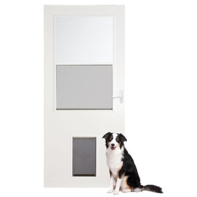 Storm door with cat door discount built in