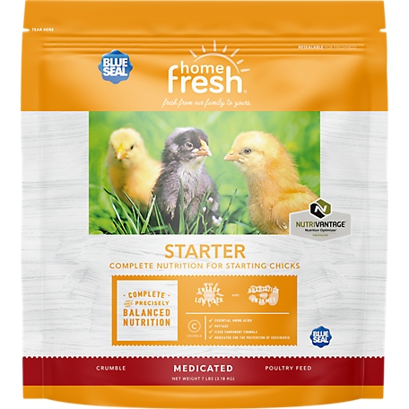 Blue Seal Home Fresh Chick Starter Poultry Feed Crumbles AMP, 7 lb. bag