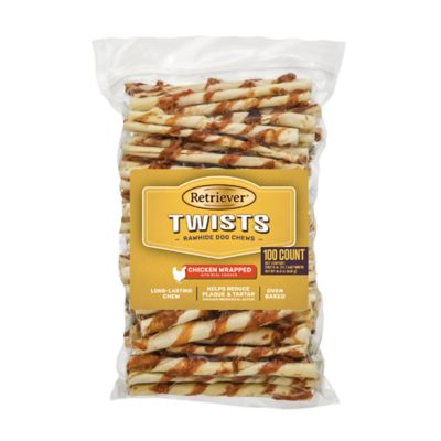 Retriever Twists Chicken-Wrapped Rawhide Dog Chew Treats, 100 ct.