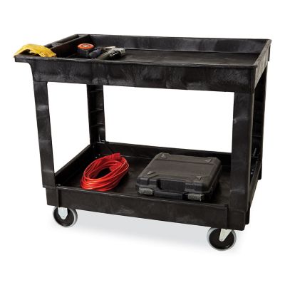 Image showing 5 th Rubbermaid 2-Shelf 300 lb. Capacity Service/Utility Cart, Black