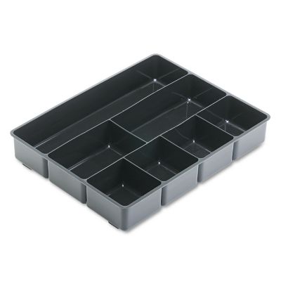 Rubbermaid Extra-Deep Desk Drawer Director Tray, Plastic, Black, 11.88 in. W x 2.5 in. H