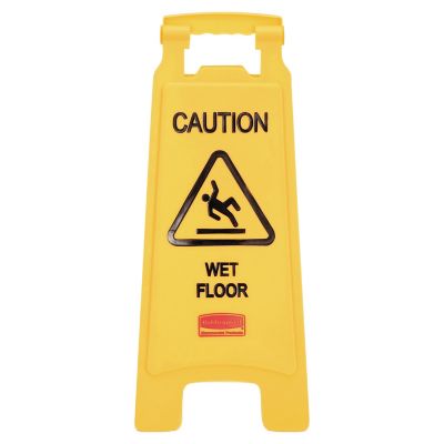 Image showing  25 in. Plastic Caution Wet Floor Sign, Bright Yellow