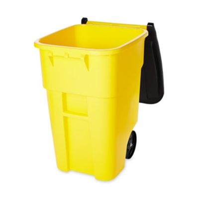 Image showing  BRUTE 50 gal. Rollout Square Plastic Trash Container, Yellow