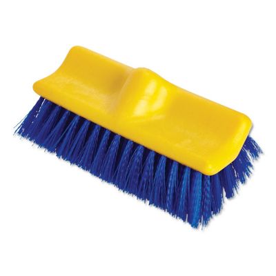 Rubbermaid Bi-Level Deck Scrub Brush, Polypropylene Fibers, 10 in.