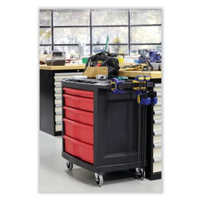 Image showing  250 lb. Capacity 5-Drawer Mobile Work Center, 32-1/2 in. x 20 in. x 33-1/2 in., Black