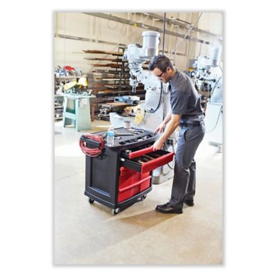 Image showing 5 th Rubbermaid 250 lb. Capacity 5-Drawer Mobile Work Center, 32-1/2 in. x 20 in. x 33-1/2 in., Black