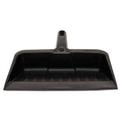 Rubbermaid 8-1/4 in. Heavy-Duty Dust Pan, Polypropylene, Charcoal