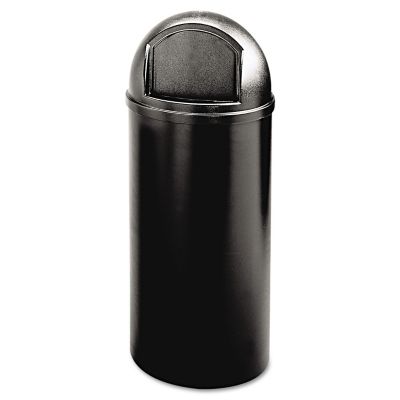 Rubbermaid 15 gal. Marshal Classic Trash Container, Round, Polyethylene, Black