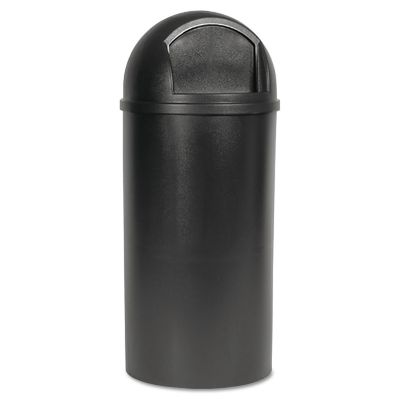 Rubbermaid 15 gal. Marshal Classic Trash Container, Round, Polyethylene, Brown -  RCP816088BRO