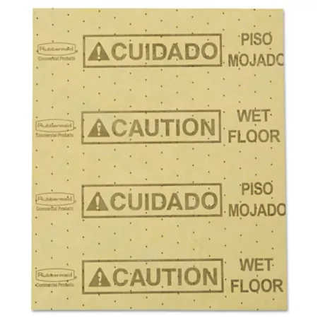 Rubbermaid 16.5" x 20" Spill Pad Caution Wet Floor Yellow 22 Sheets/Pad Safety Signs