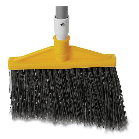 Rubbermaid 10.5 in. Angled Large Broom, Poly Bristles, 48-7/8 in., Silver/Gray