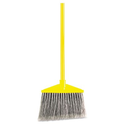 Rubbermaid 10.5 in. Angled Large Broom, Poly Bristles, 46-7/8 in., Yellow/Gray