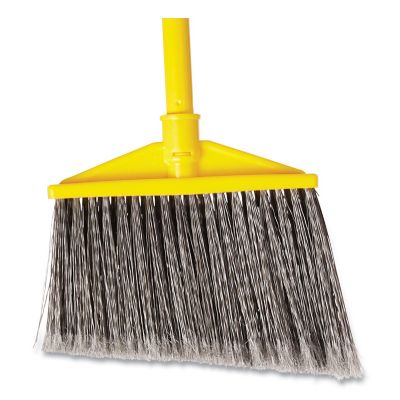 Image showing  10.5 in. Large Poly Bristle Angled Broom, Yellow/Gray