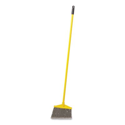 Image showing  10.5 in. Large Poly Bristle Angled Broom, Yellow/Gray
