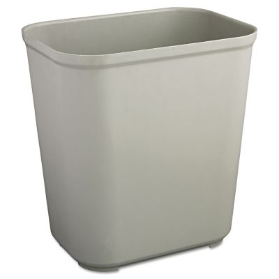 Rubbermaid 7 gal. Fire-Resistant Wastebasket, Rectangular, Fiberglass, Gray