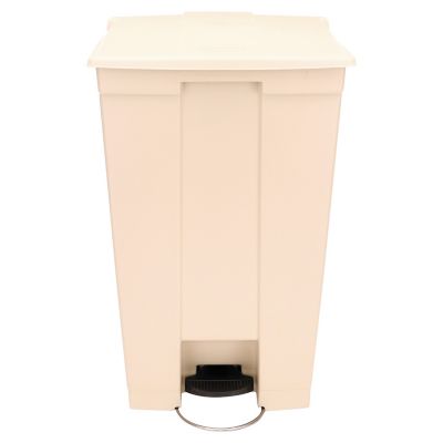 Rubbermaid 23 gal. Step-On Trash Receptacle with Wheels, Rectangular, Polyethylene, Beige