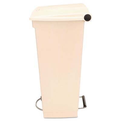 Image showing  23 gal. Step-On Poly Trash Receptacle with Wheels, Beige