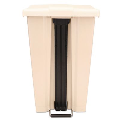 Image showing  23 gal. Step-On Poly Trash Receptacle with Wheels, Beige