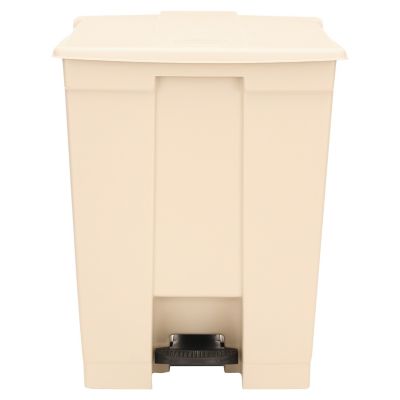 Rubbermaid 18 gal. Step-On Trash Receptacle, Rectangular, Polyethylene, Beige