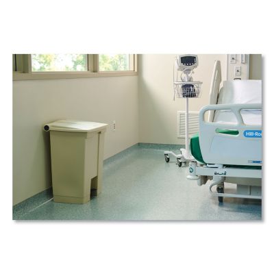 Image showing  18 gal. Step-On Poly Trash Receptacle, Beige