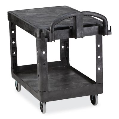 Image showing  2-Shelf 500 lb. Capacity Flat Shelf Utility Cart, 19.19 in. x 37.88 in. x 33.33 in., Black