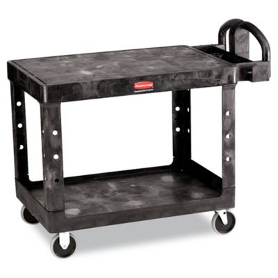 Rubbermaid 500 lb. Capacity Heavy-Duty Utility Cart, Two-Shelf, 25.9 in. x  45.2 in. x 32.2 in., Black at Tractor Supply Co.