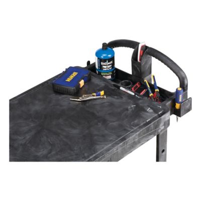 Image showing  2-Shelf 500 lb. Capacity Flat Shelf Utility Cart, 25.25 in. x 44 in. x 38.13 in., Black