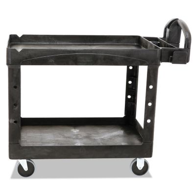 Rubbermaid 500 lb. Capacity Heavy-Duty Utility Cart, Two-Shelf, 25.9 in. x 45.2 in. x 32.2 in., Black