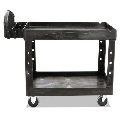 Image showing  2-Shelf 500 lb. Capacity Heavy-Duty Utility Cart, 25.9 in. x 45.2 in. x 32.2 in., Black