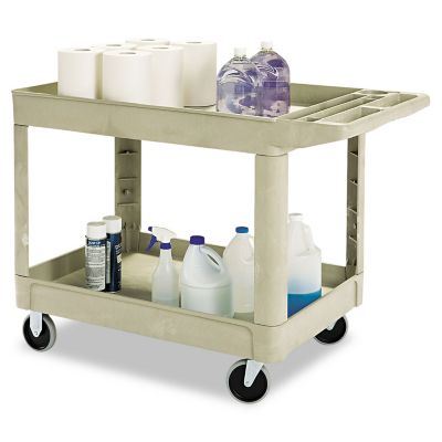 Image showing  2-Shelf 500 lb. Capacity Heavy-Duty Utility Cart, 25.9 in. x 45.2 in. x 32.2 in., Beige