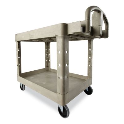 Image showing  2-Shelf 500 lb. Capacity Heavy-Duty Utility Cart, 25.9 in. x 45.2 in. x 32.2 in., Beige