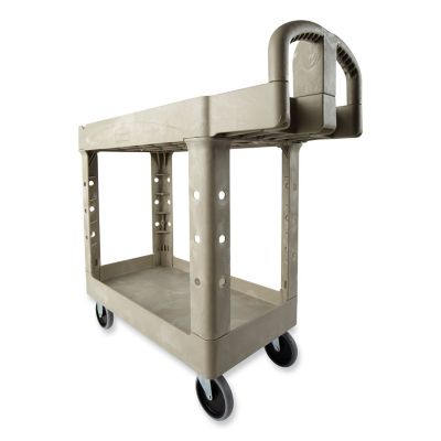 Image showing  2-Shelf 500 lb. Capacity Heavy-Duty Utility Cart, 17.13 in. x 38.5 in. x 38.88 in., Beige