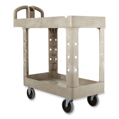 Image showing  2-Shelf 500 lb. Capacity Heavy-Duty Utility Cart, 17.13 in. x 38.5 in. x 38.88 in., Beige