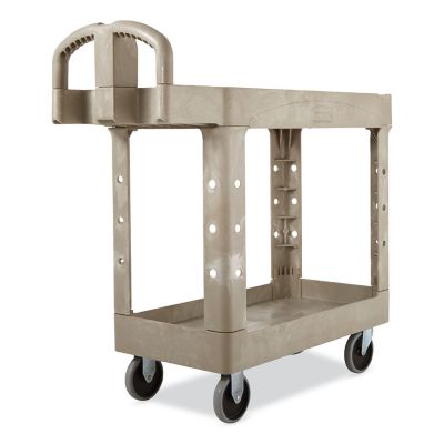 Image showing  2-Shelf 500 lb. Capacity Heavy-Duty Utility Cart, 17.13 in. x 38.5 in. x 38.88 in., Beige