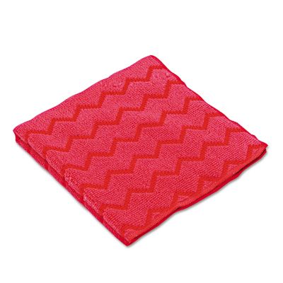 Rubbermaid Hygen Microfiber Cleaning Cloths, 16 x 16in., Red, 12-Pack