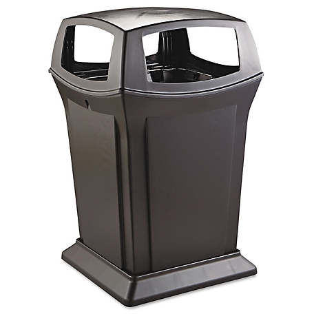 Rubbermaid 45 gal. Ranger Fire-Safe Waste Container, Square, Structural Foam, Black